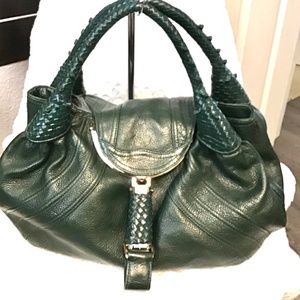 Fend Spy Leather Dark Green Bag